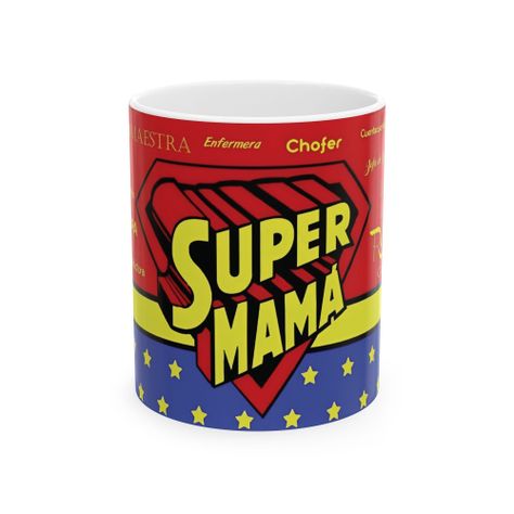Taza Aquí Bebe Una Super Madre 325 ml Cerámica-0