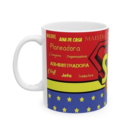 Taza Aquí Bebe Una Super Madre 325 ml Cerámica-1