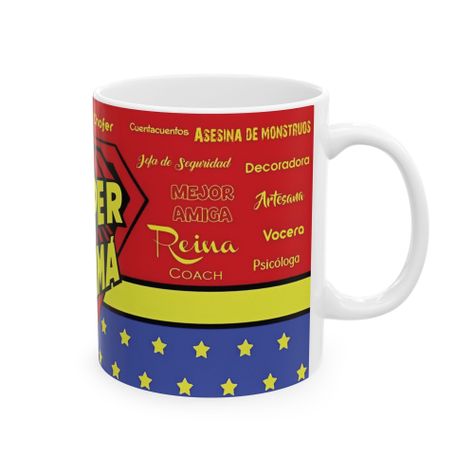 Taza Aquí Bebe Una Super Madre 325 ml Cerámica-2