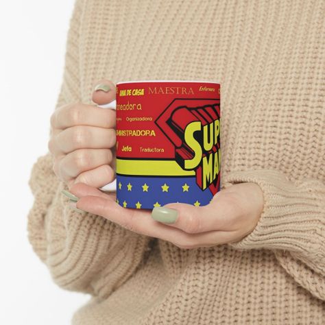 Taza Aquí Bebe Una Super Madre 325 ml Cerámica-3