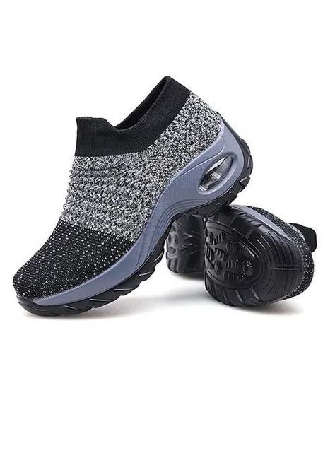 Zapatillas Mujer Cojín De Aire Ortopédicas Deportivas Gris-1