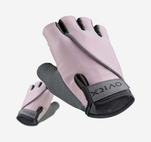 Guantes de Entrenamiento  medio dedo Microfibra Rosado OVICX-0