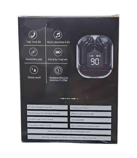 Audífonos Ultrapods Pantalla Led Digital Wireless 5.3-4