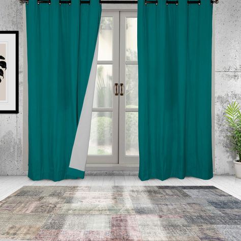 Set 2 Cortinas B.O Microfibra Turquesa-0