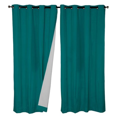 Set 2 Cortinas B.O Microfibra Turquesa-1
