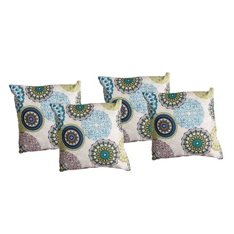 Set 4 cojines Lona Española Mandala 50x50 Verde-0