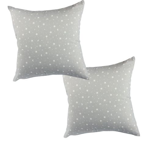 Set 2 Cojines Lona Estrellita Gris 50x50 cm-0
