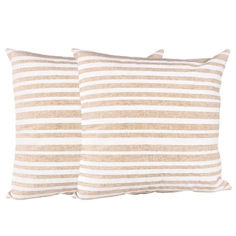 Set 2 cojines Lona Española Rayas 50x50 BEIGE-0