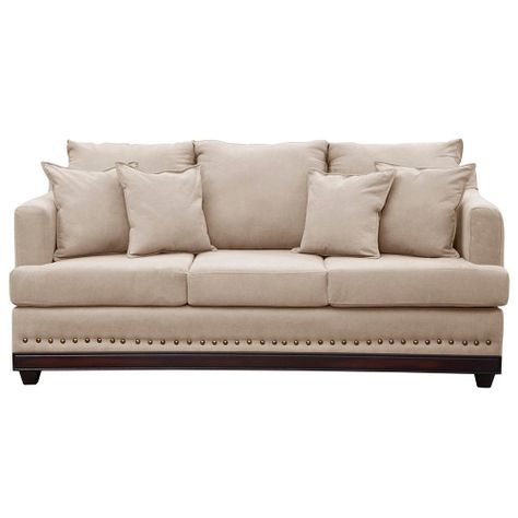 Sofa 3c Estambul tachas Tela  Beige 200 X 90 X 95-0
