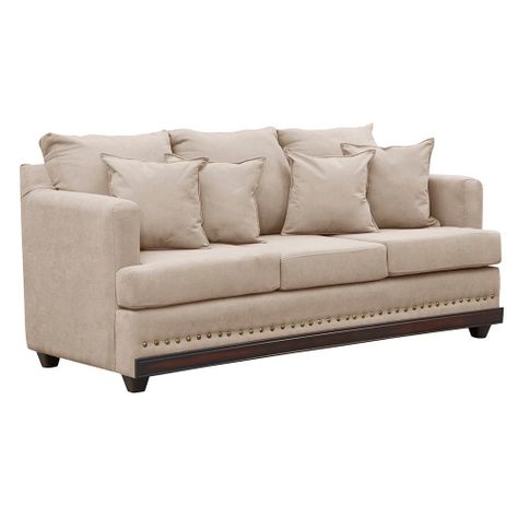 Sofa 3c Estambul tachas Tela  Beige 200 X 90 X 95-1