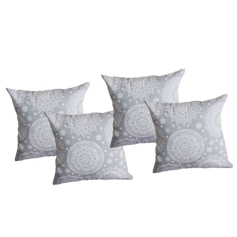 Set 4 Cojines Lona Española Jalebi 50x50 cm Gris-0