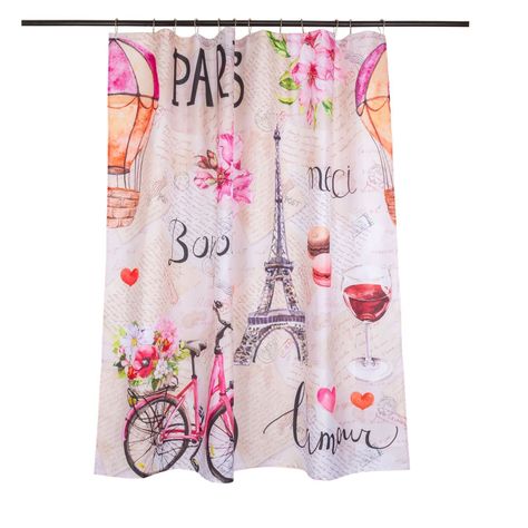 Set Cortina Baño Paris Rouge 1.80x1.80 cm.-0