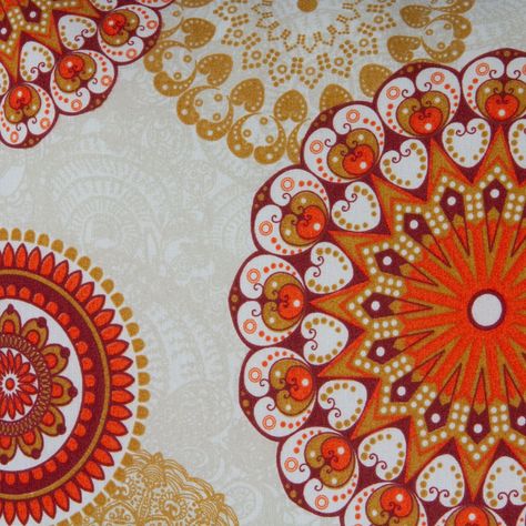 Set 2 cojines Lona Española Mandala 50x50 cm Naranja-2