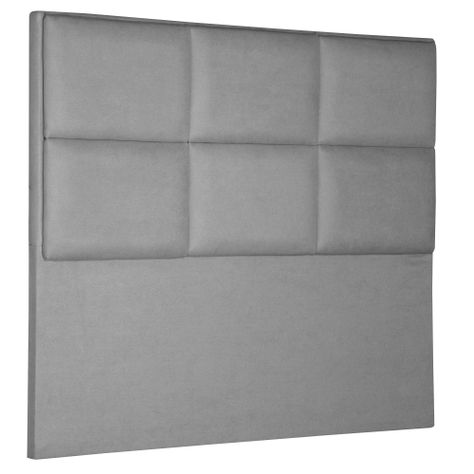 Respaldo Cama 2 pl Square  152 x 8 x 130 cms  Tela  Gris-1