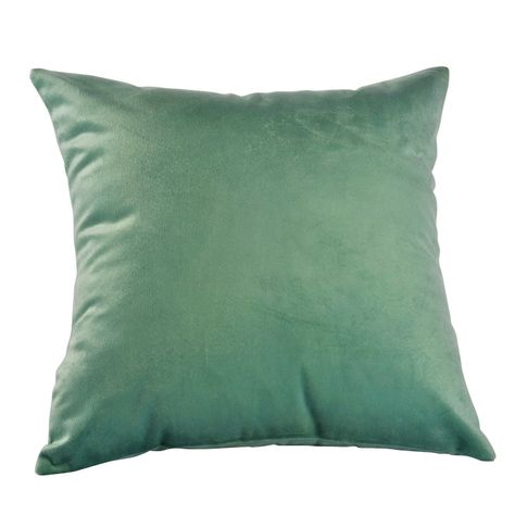 Set 4 Cojines combinados  40X40  Felpa velvet  Gris y Verde Agua-2