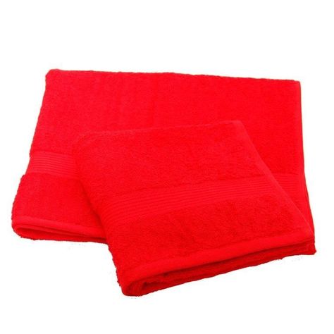 Combo Cortina Baño Rosas Bicolor Rojo + Juego de Toallas Rojo-1