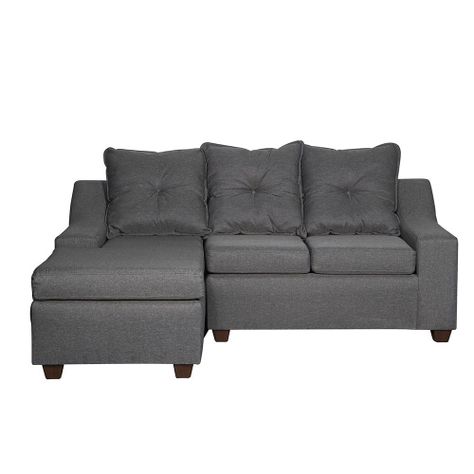  Seccional Viena 3 cuerpos  Izquierda  Tela Gris oscuro 195x 155 x90-0