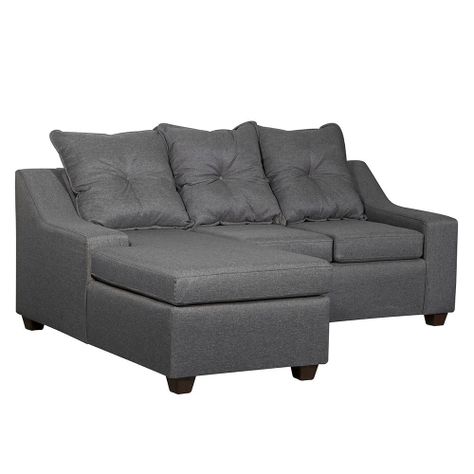  Seccional Viena 3 cuerpos  Izquierda  Tela Gris oscuro 195x 155 x90-1