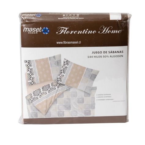 Juego de Sabanas Tie 1.5 plazas Beige-1