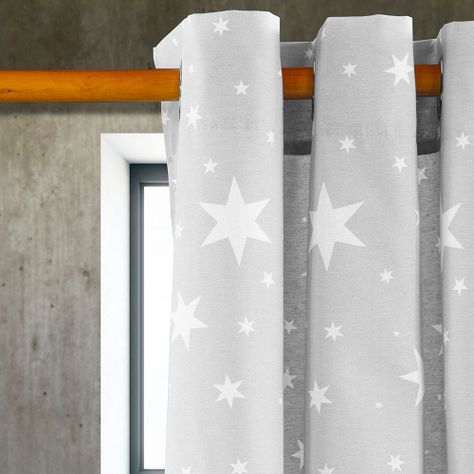 Cortina  Lona Española Estrellas  Gris-0
