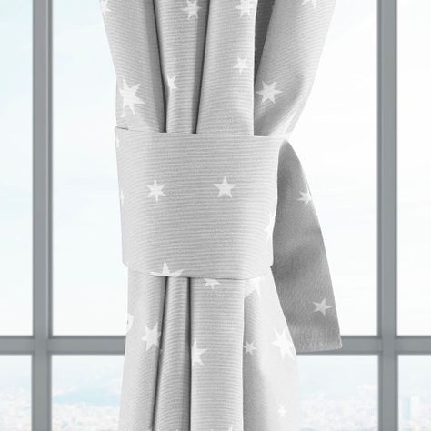 Cortina  Lona Española Estrellas  Gris-1