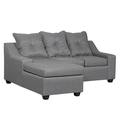  Seccional Viena 3 cuerpos  Izquierdo Tela Gris 195x 155x90-1