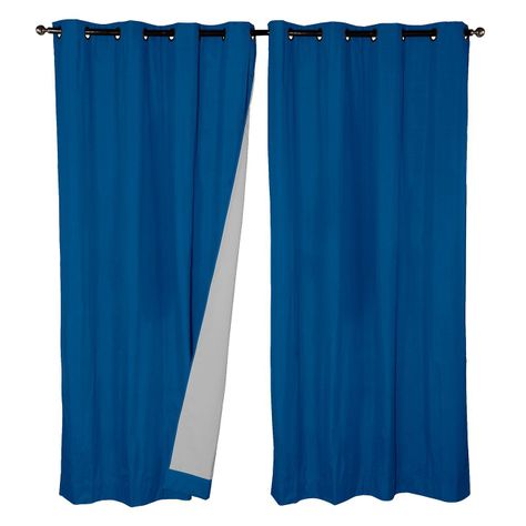 Set 2 Cortinas B.O Microfibra Azul-1