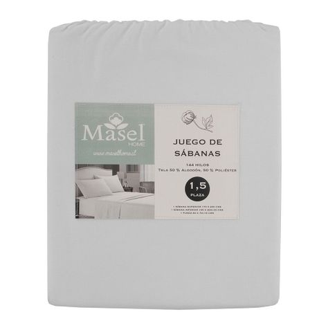 Jgo.Sábanas Polycotton 1.5 pl -144 hilos 4 piezas - Blanco-3