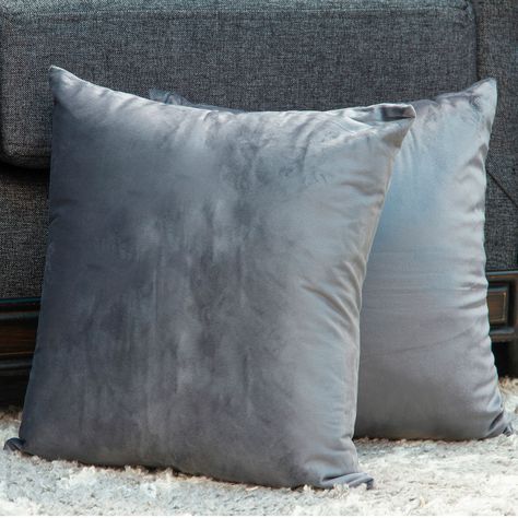 Set 2 Cojines Felpa de 40x40 Gris-0