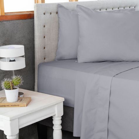 Jgo.Sábanas Polycotton King -144 hilos 4 piezas - Gris-0