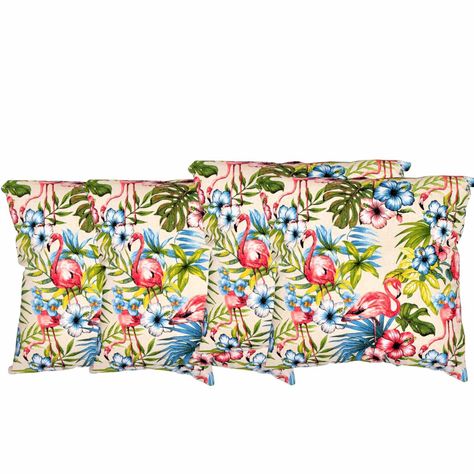 Set 4 cojines Lona Española Flamingo 50x50 BEIGE-0
