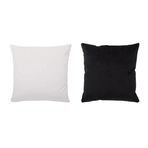 Set 2  Cojines Felpa combinados 40x40  Ivory y Negro-0