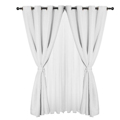 Set Cortinas 8 Piezas Yasmin Blanco-0