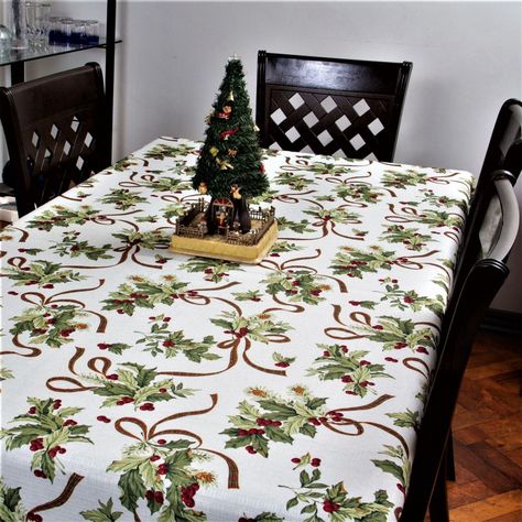 Mantel Linette Navideño Cintas 210x150 Ivory-1