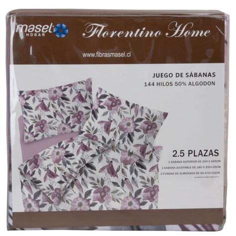 Juego de Sabanas  Flores 2,5 plazas morado-1