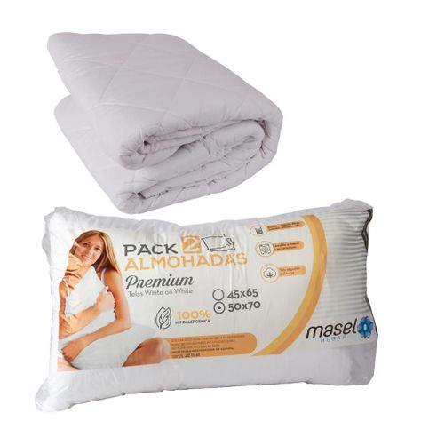 Set Cubrecolchón 1,5 pl+ Almohada microfibra 50x70-0