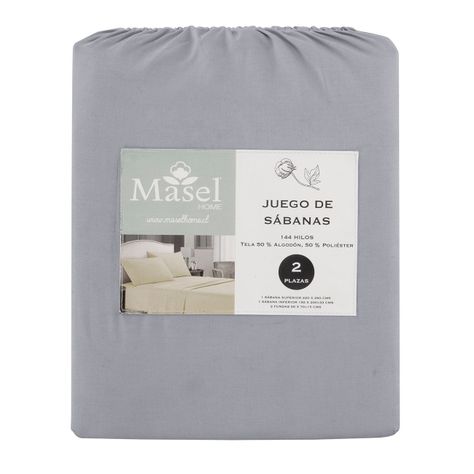 Jgo.Sábanas Polycotton 2pl -144 hilos 4 piezas - Gris-3