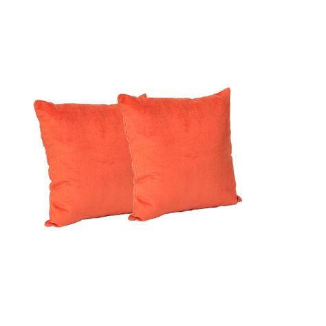 Set 4  Cojines Tela  40x40   Lona Cargagena    y Felpa  Naranja-1