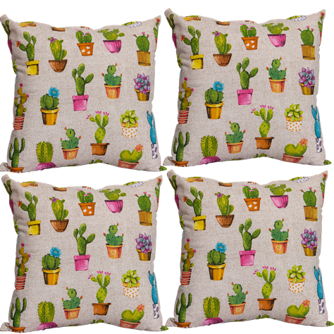 Set 4 Cojines Lona Española Agave 50x50 Grey-0