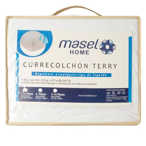 Cubrecolchon Terry 2PL con tela repelente al agua c/fuelle-3