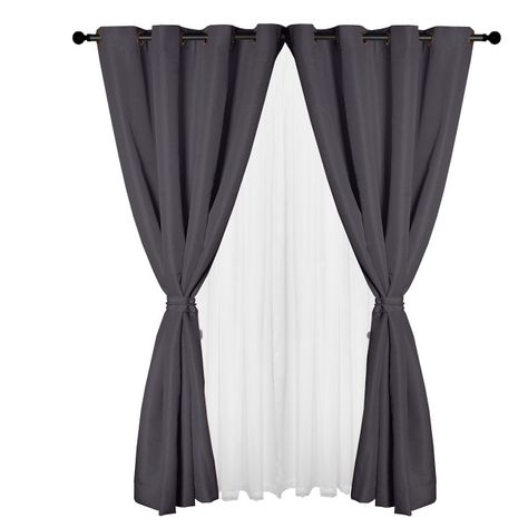 Set cortinas Yasmin Gris oscuro-0