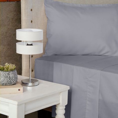 Jgo.Sábanas Polycotton 1.5 pl -144 hilos 3 piezas - Gris-0