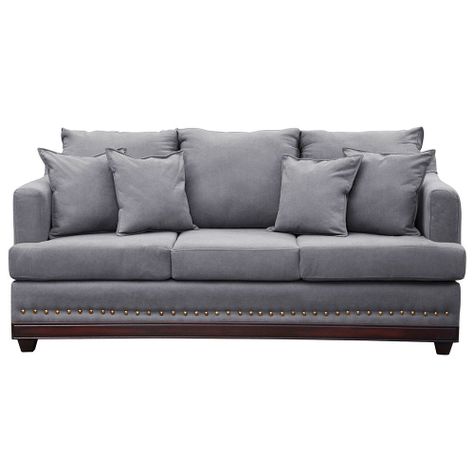 Sofa 3c Estambul tachas  Tela Gris 200 X 90 X 95-0