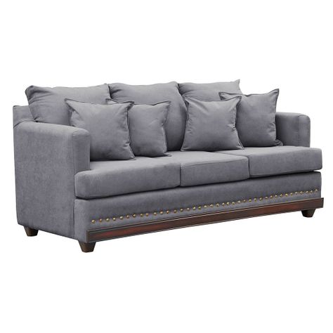 Sofa 3c Estambul tachas  Tela Gris 200 X 90 X 95-1