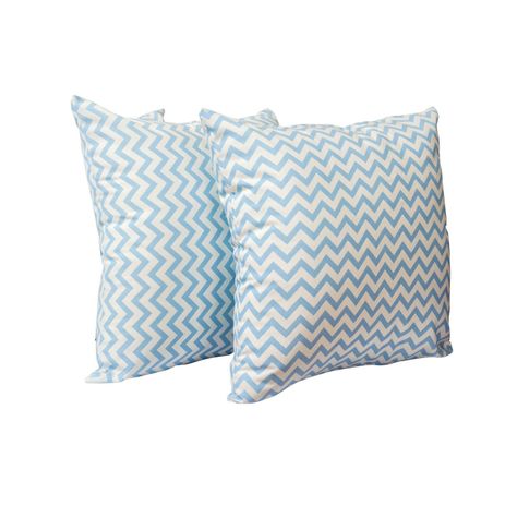 Set 2 cojines Lona Española Zig Zag 50x50 cm Azul-0