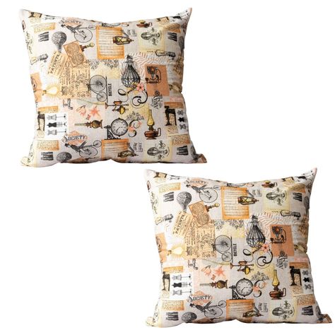 Set 2 cojines Lona Española Edison 50x50 cm Beige-0
