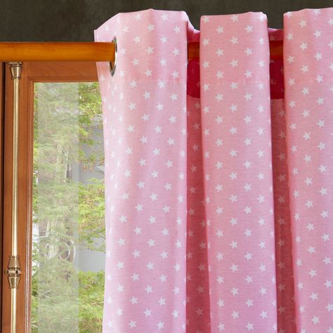 Cortina Lona española  Estrellita mini rosa-0