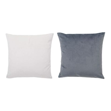 Set 2  Cojines Felpa combinados 40x40  Ivory y Gris-0