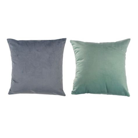 Set 2  Cojines Felpa combinados 40x40  Gris y Verde Agua-0
