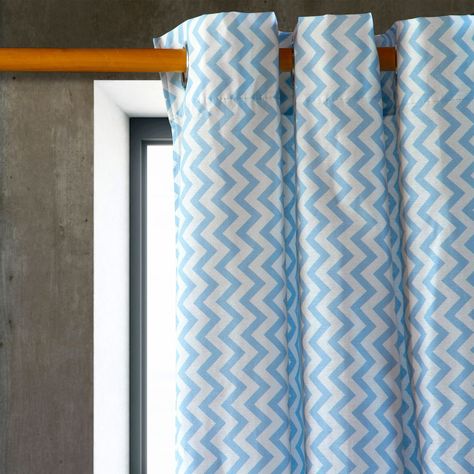 Cortina Lona Española ZigZag  Azul-0